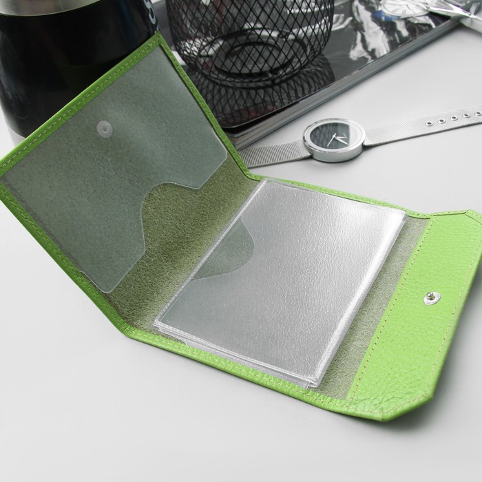 Обложка для документов, флотер, цвет салатовый