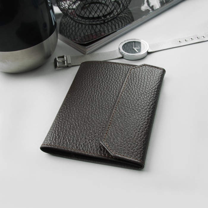 Обложка для документов, флотер, цвет тёмно-коричневый