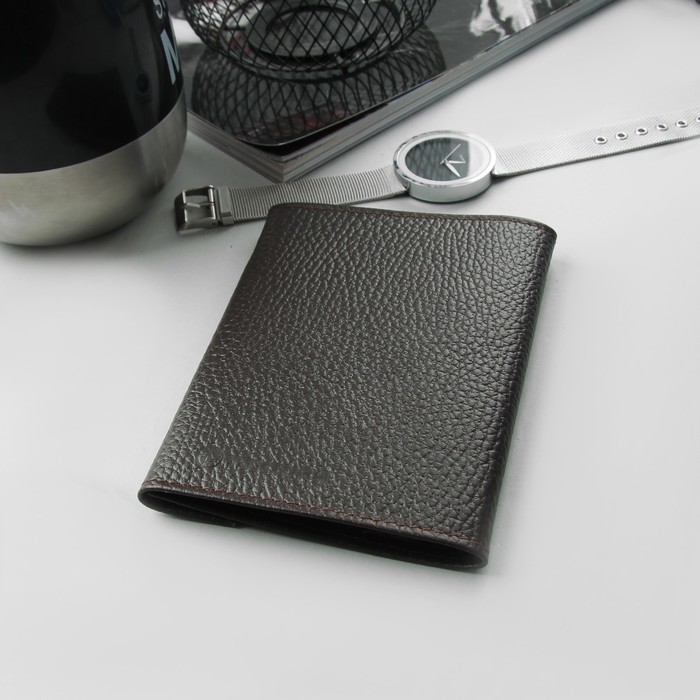 Обложка для документов, флотер, цвет тёмно-коричневый