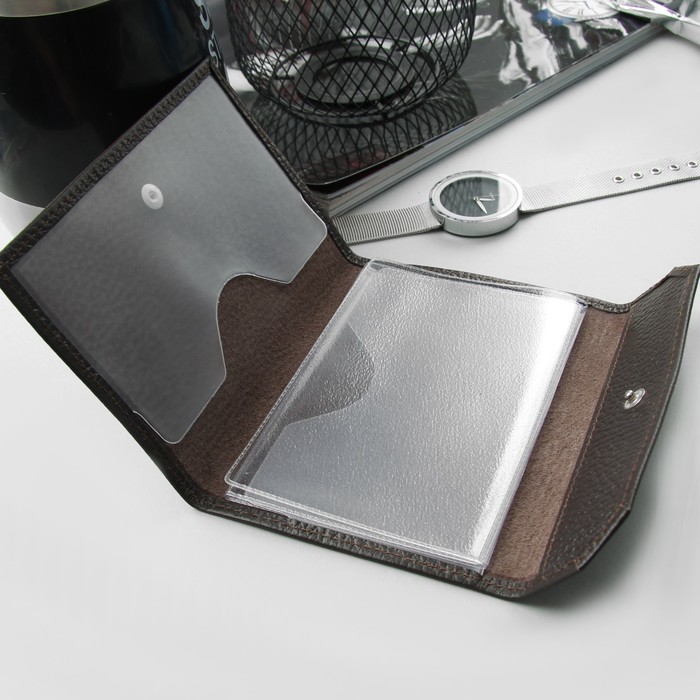 Обложка для документов, флотер, цвет тёмно-коричневый