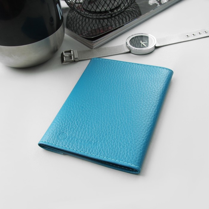 Обложка для документов, флотер, цвет морской волны