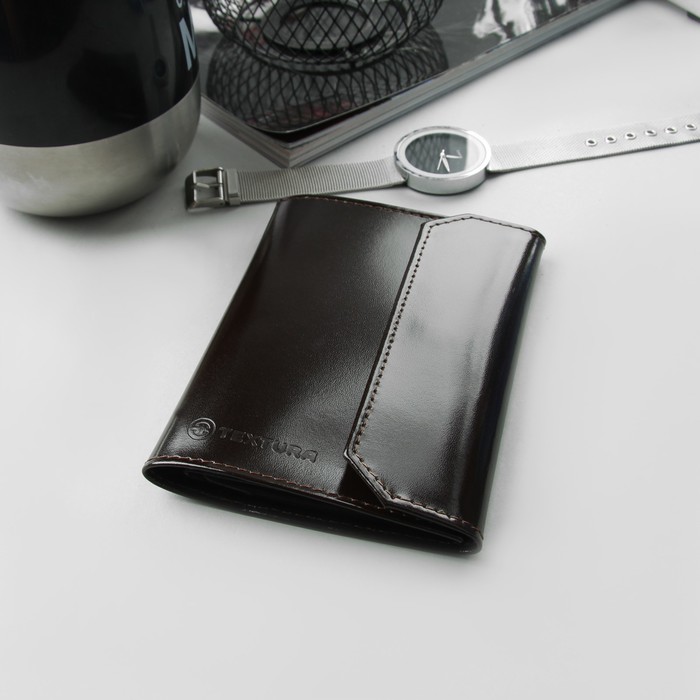 Обложка для документов, шик, цвет коричневый