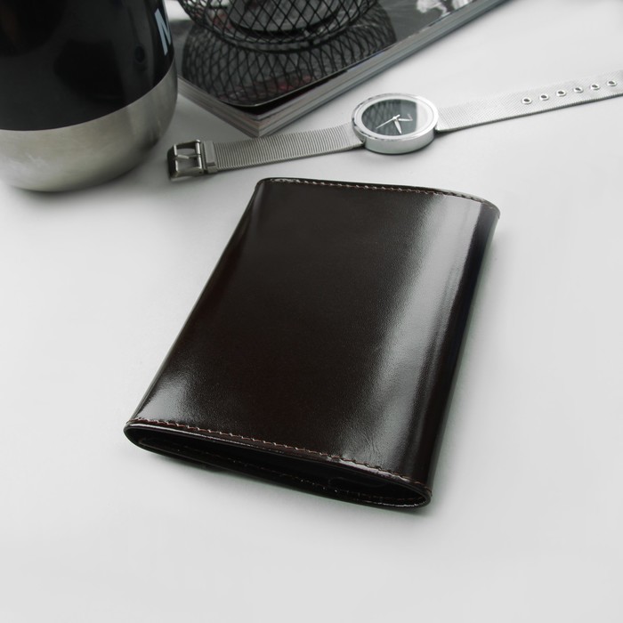 Обложка для документов, шик, цвет коричневый