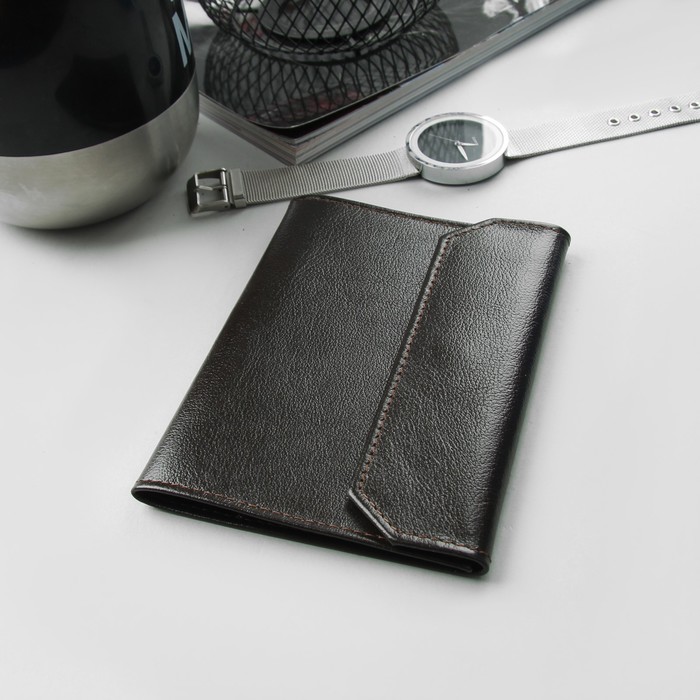 Обложка для документов, цвет коричневый матовый