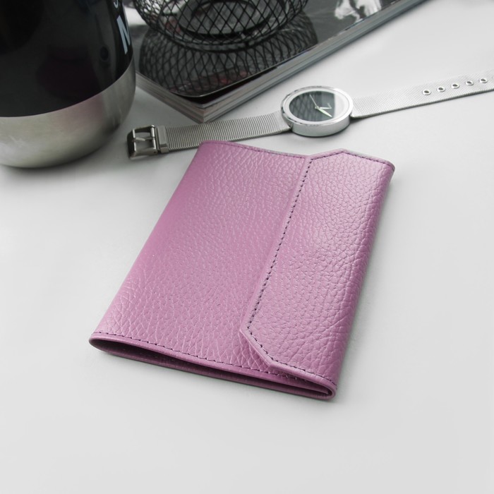 Обложка для документов, флотер, цвет сиреневый