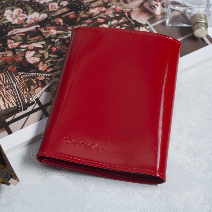 Обложка для документов, шик, цвет алый