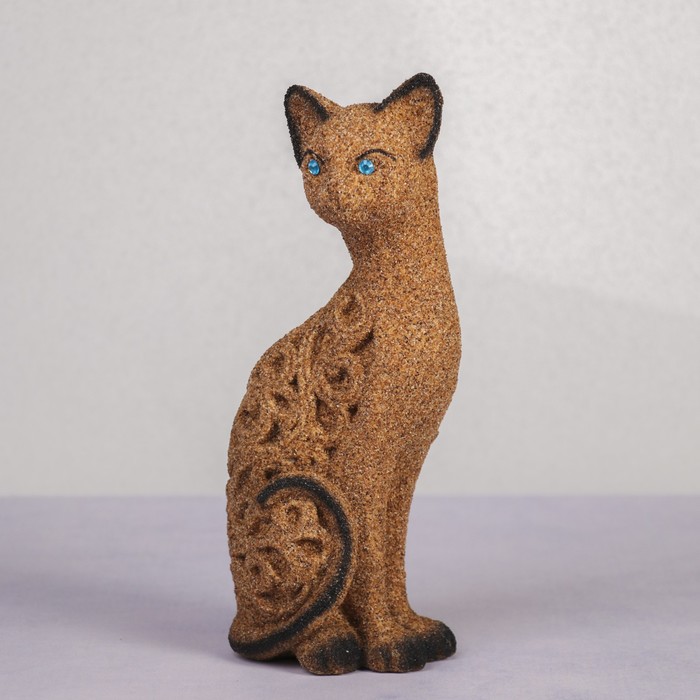 Сувенир песок "Кот узорчатый большой" желтый 25 см