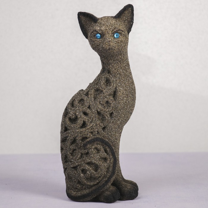 Сувенир песок "Кот узорчатый большой" черный 25 см