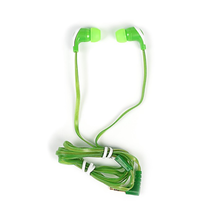 Наушники GAL M-007G-L FLUO, вакуумные, кабель светится в темноте, зеленые
