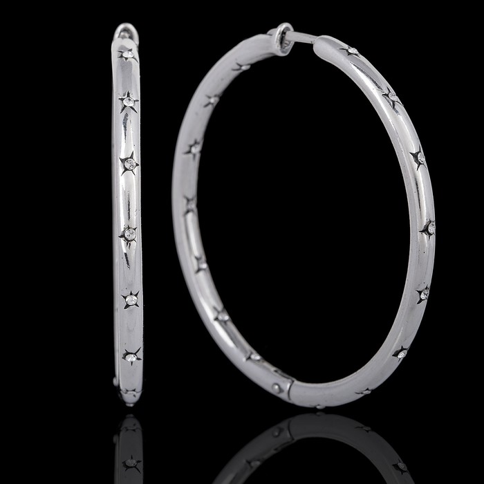 Серьги "Блейс", цвет белый в чернёном серебре