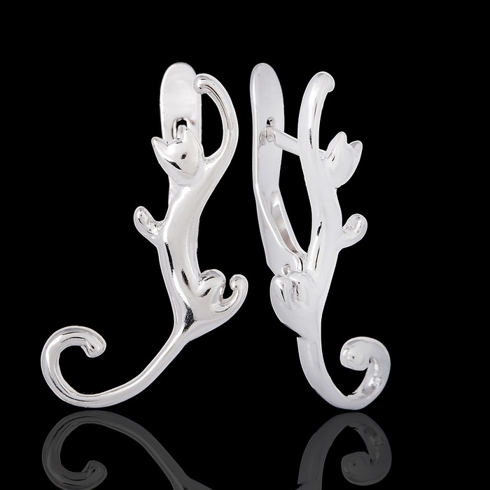 Серьги "Мурка", цвет серебро