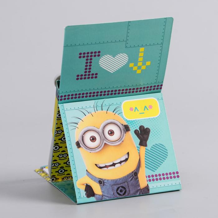 Ручка пластиковая на открытке с бумажным блоком "Миньоны", Гадкий я