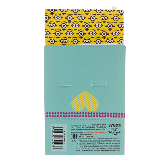 Ручка пластиковая на открытке с бумажным блоком "Миньоны", Гадкий я