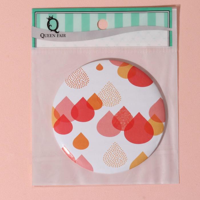 Зеркало компактное «Капля», круглое, одностороннее, без увеличения, d=8,5см, цвет МИКС