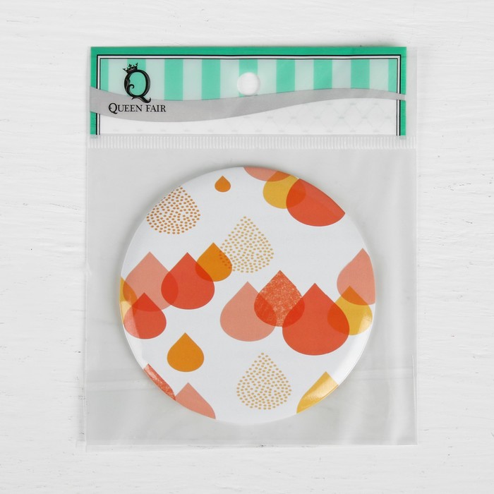 Зеркало компактное «Капля», круглое, одностороннее, без увеличения, d=8,5см, цвет МИКС