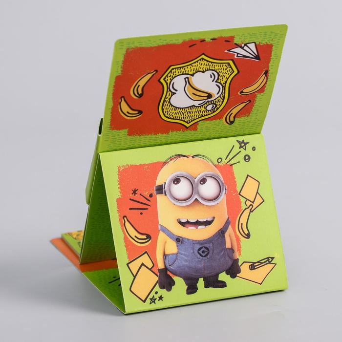 Ручка пластиковая на открытке с бумажным блоком "Банана", Гадкий я