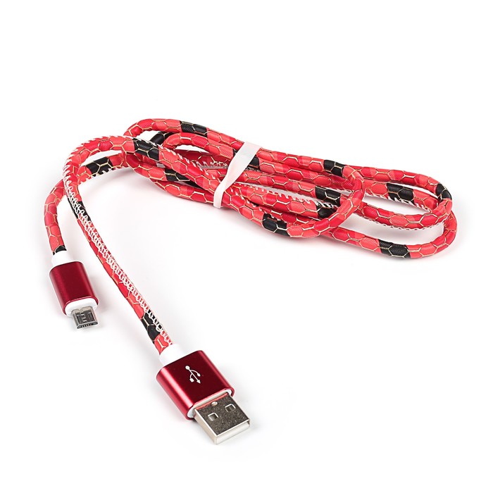 Провод для зарядки и передачи данных GAL 2823RD, USB - micro USB, 1 метр, красный