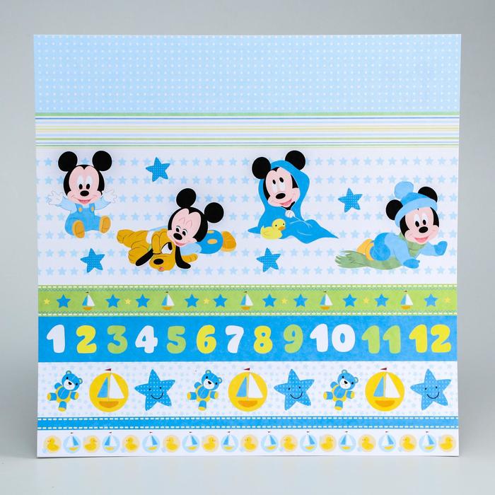 Бумага для скрапбукинга 30,5*30,5 "Наш малыш", Микки Маус и друзья