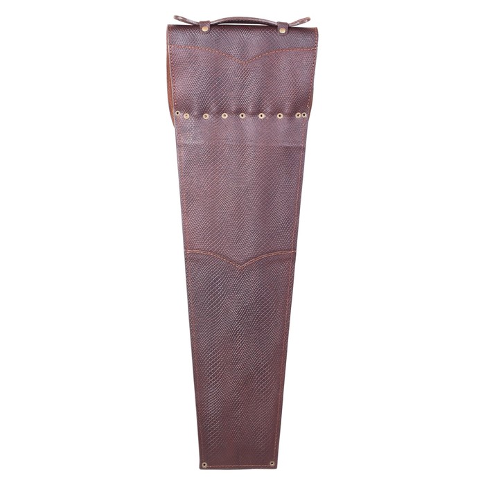 Шампуры подарочные 6 шт. в колчане из натуральной кожи коричневого цвета