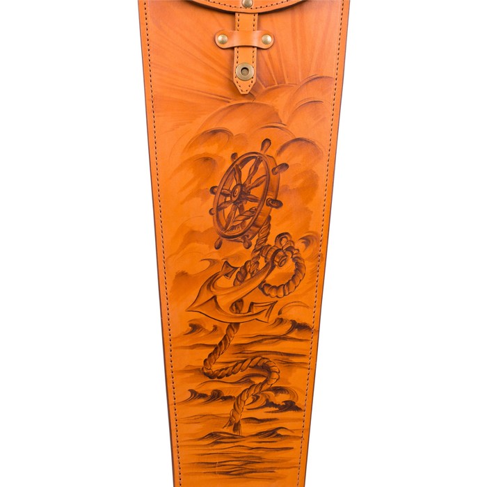 Шампуры подарочные "Капитан" 6 шт. в колчане из натуральной кожи