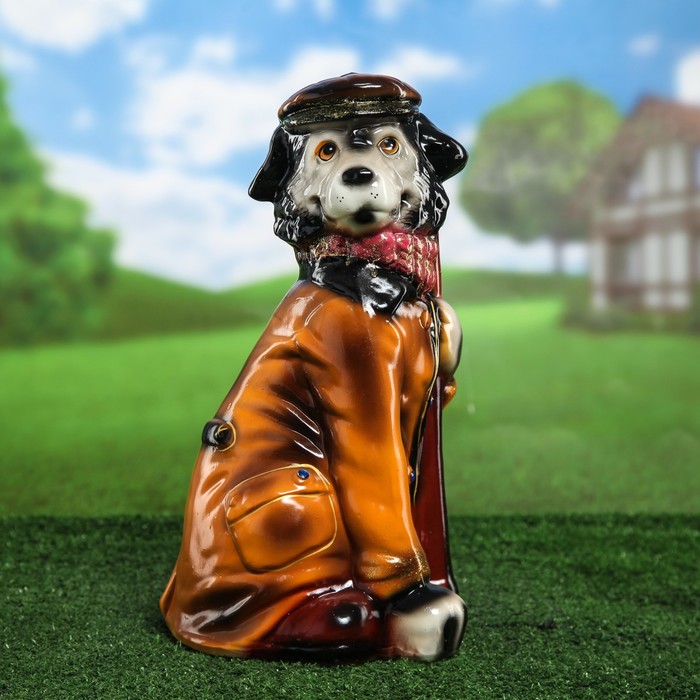 Садовая фигура "Собака Граф"  глянец черный   микс