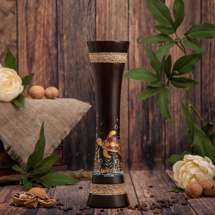 Ваза из мангового дерева "Черепаха" 30х8х8 см