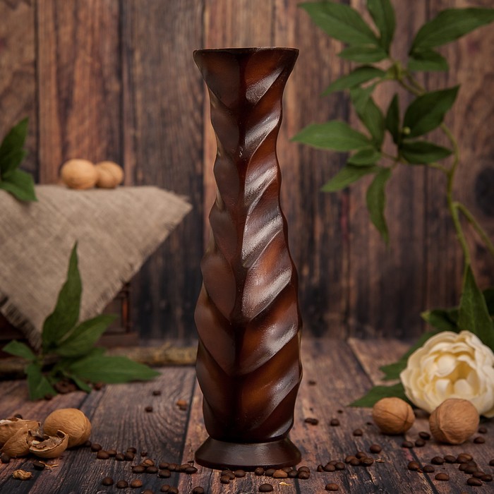 Ваза из мангового дерева "Счастье" 30х8х8 см