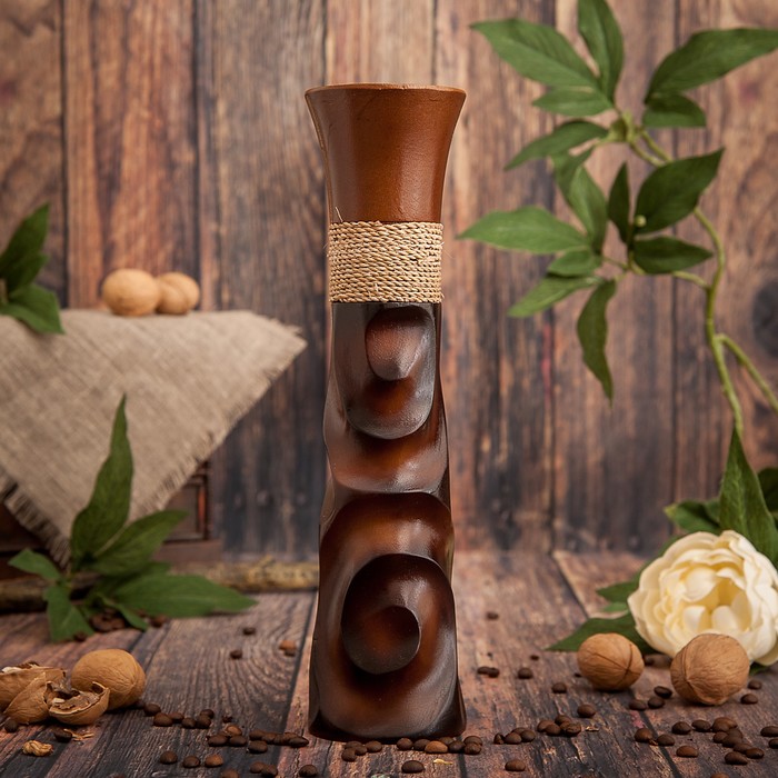 Ваза из мангового дерева "Пляж" 30х8х8 см