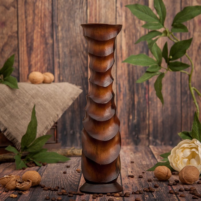 Ваза из мангового дерева "Звезда" 30х8х8 см