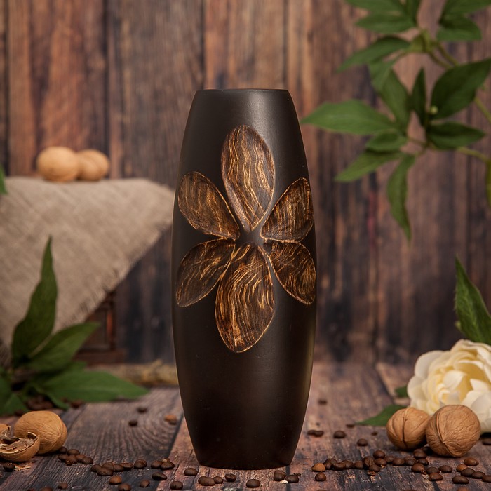 Ваза из мангового дерева "Красивый цветок " 25х10х10 см