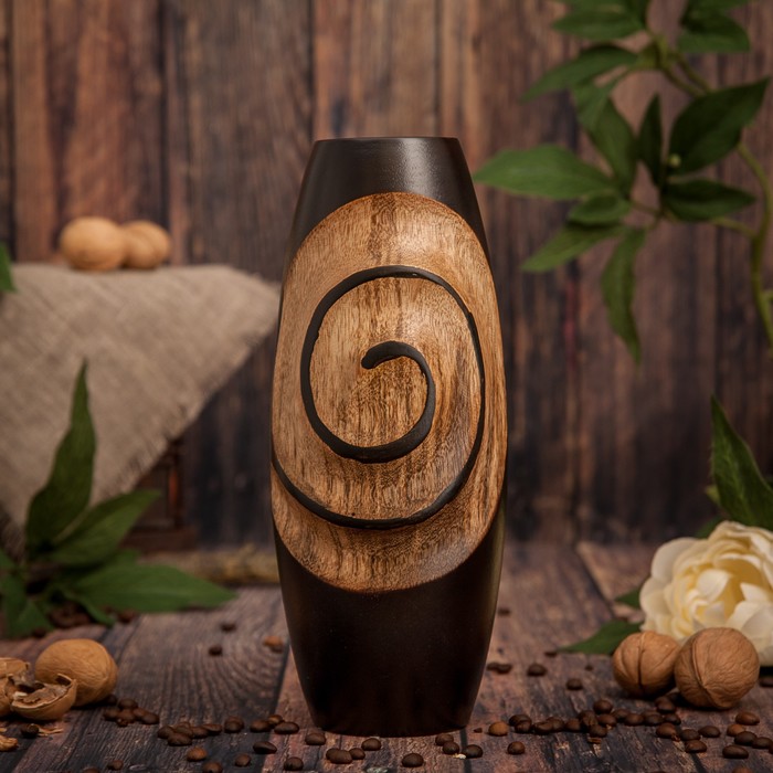 Ваза из мангового дерева "Гипноз" 25х10х10 см