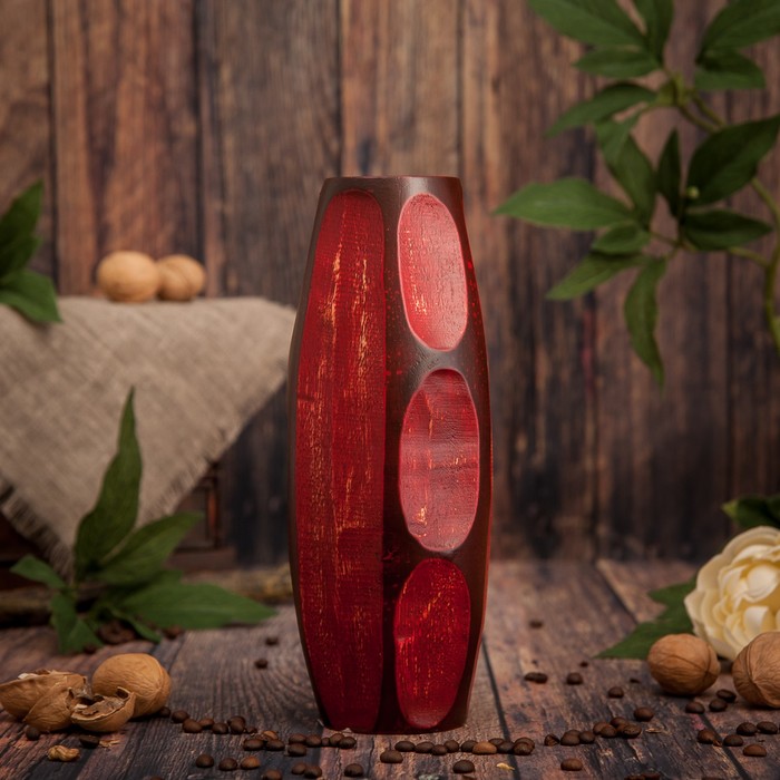 Ваза из мангового дерева "Огонь" 25х10х10 см