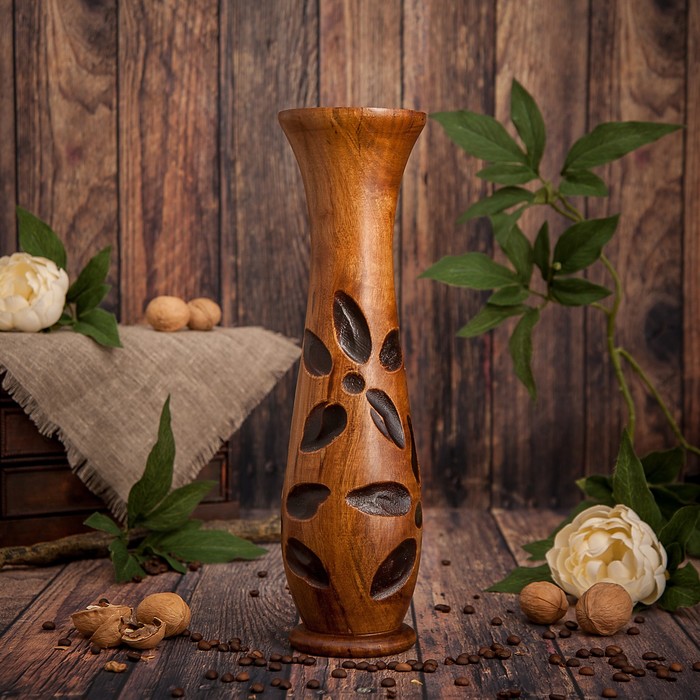 Ваза из мангового дерева "Букет" 35х10х10 см
