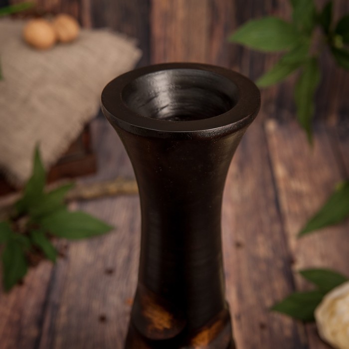 Ваза из мангового дерева "Круги" 35х10х10 см