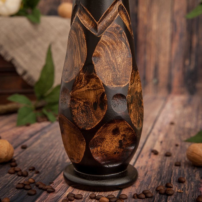 Ваза из мангового дерева "Брутальность" 35х10х10 см