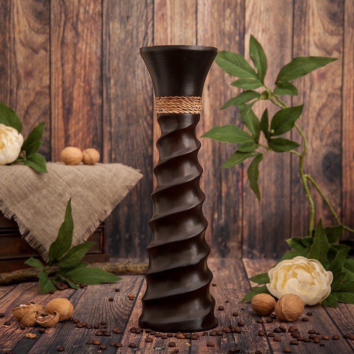 Ваза из мангового дерева "Серпантин" 35х10х10 см