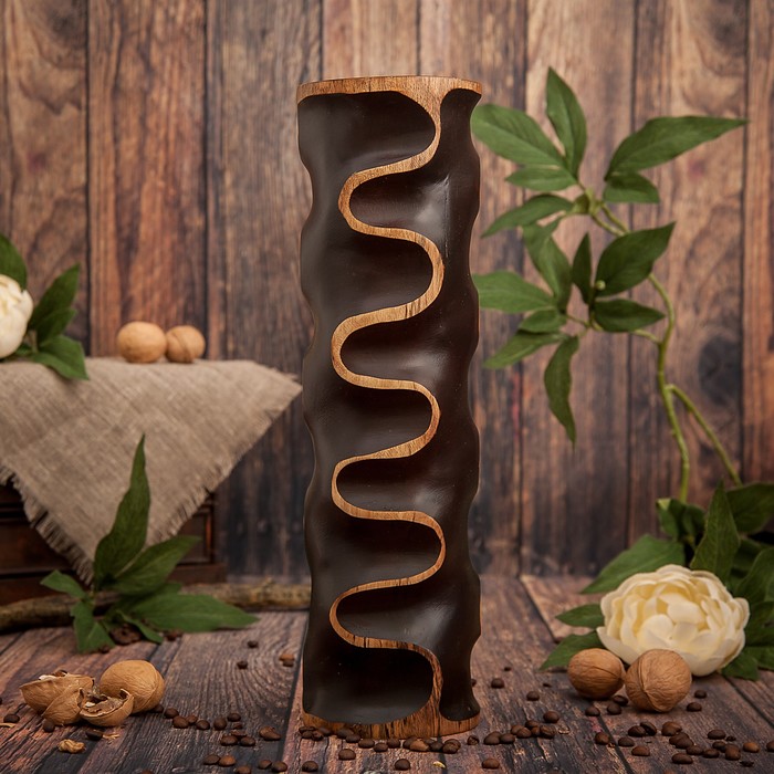 Ваза из мангового дерева "Бугры" 35х10х10 см