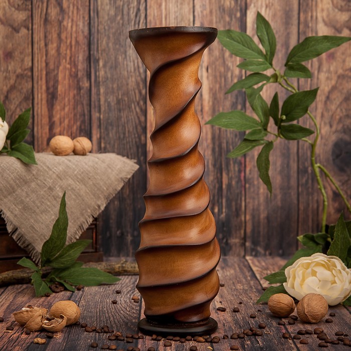 Ваза из мангового дерева &quot;Линии&quot; 35х10х10 см