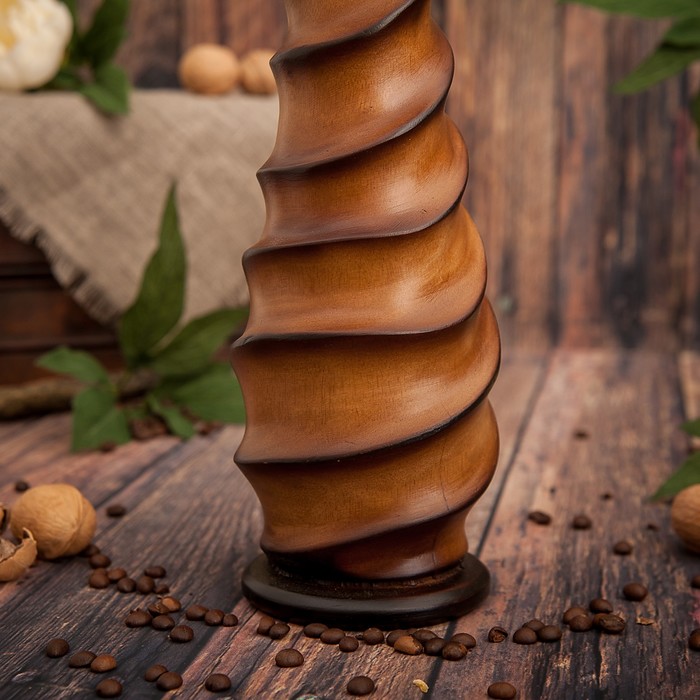 Ваза из мангового дерева "Линии" 35х10х10 см