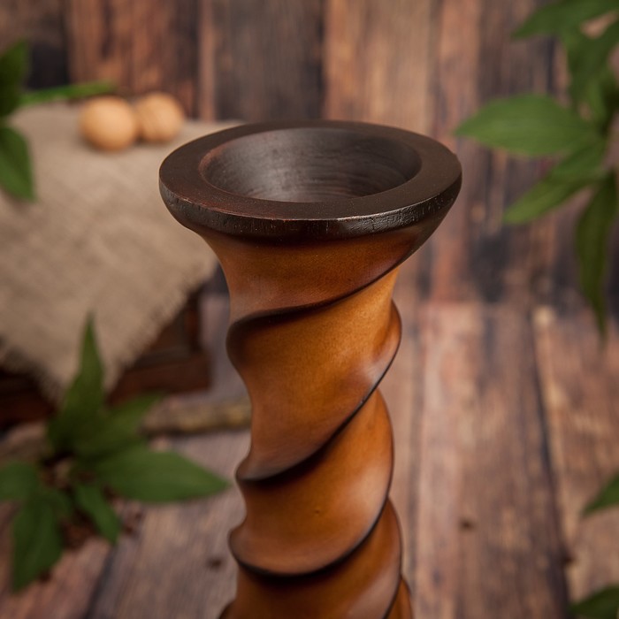 Ваза из мангового дерева "Линии" 35х10х10 см