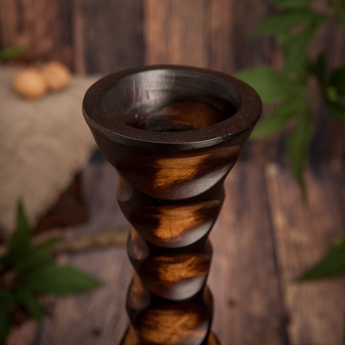 Ваза из мангового дерева "Разрезы" 40х10,5х10,5 см