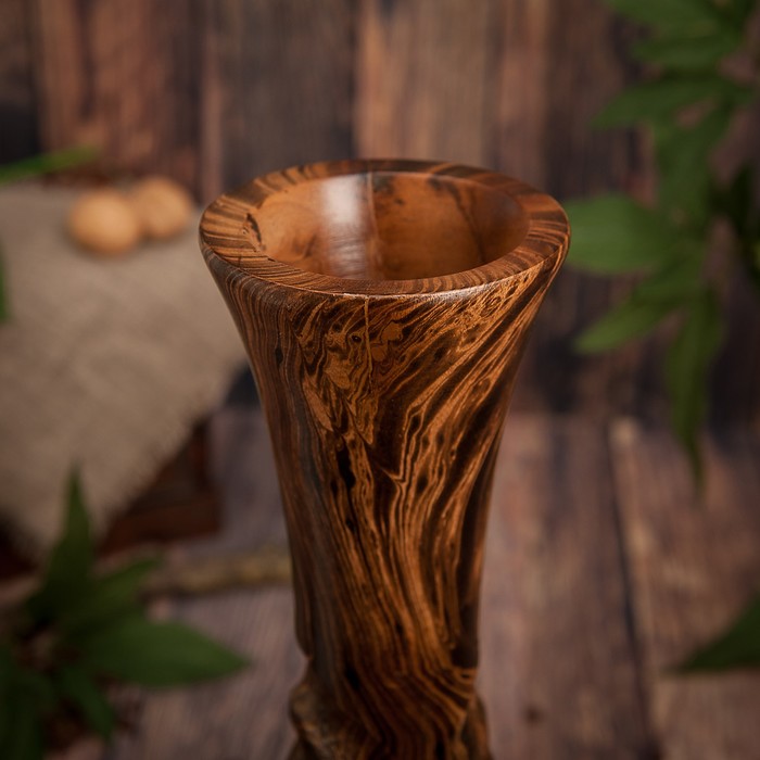 Ваза из мангового дерева "Линии" 40х10,5х10,5 см