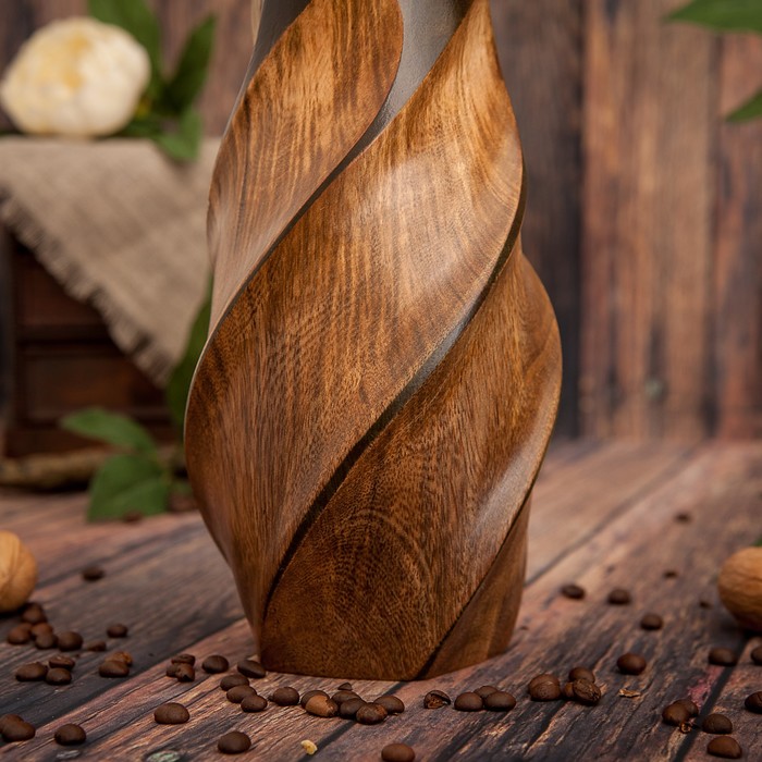 Ваза из мангового дерева "Спираль" 35х12,5х12,5 см