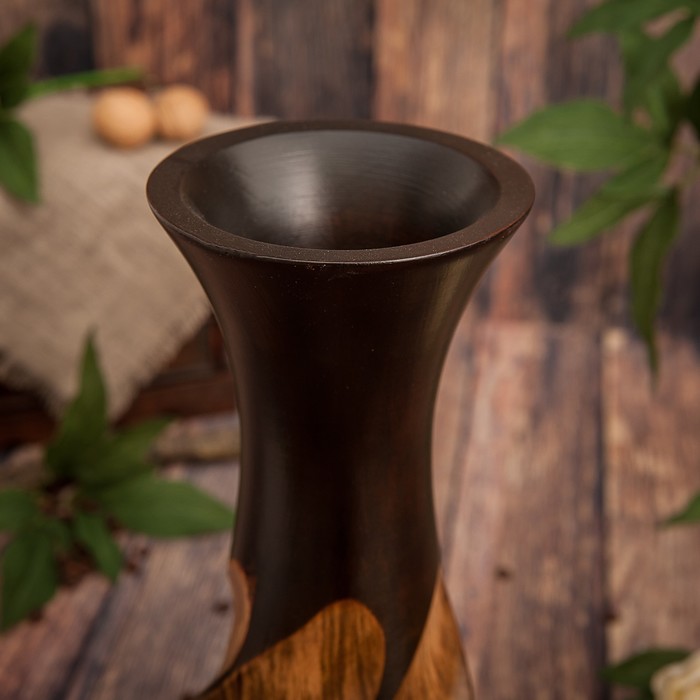 Ваза из мангового дерева "Спираль" 35х12,5х12,5 см