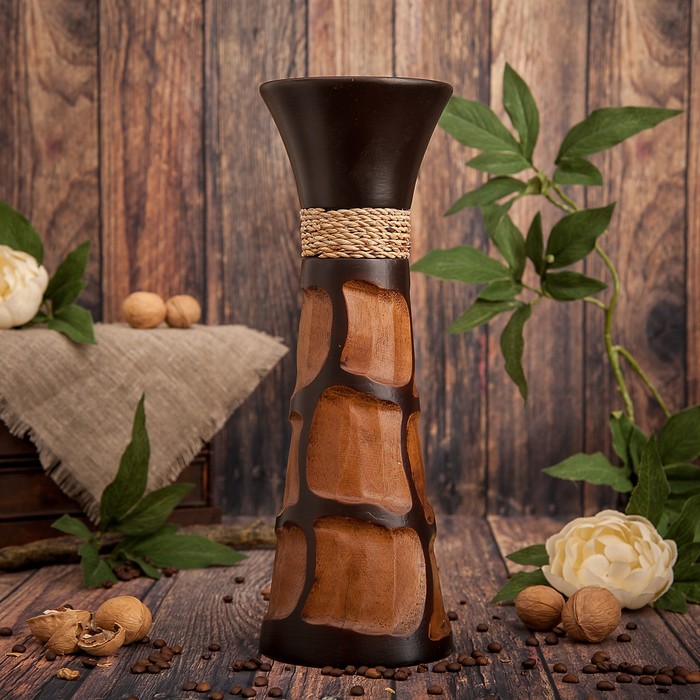 Ваза из мангового дерева "Мир прекрас" 35х12,5х12,5 см