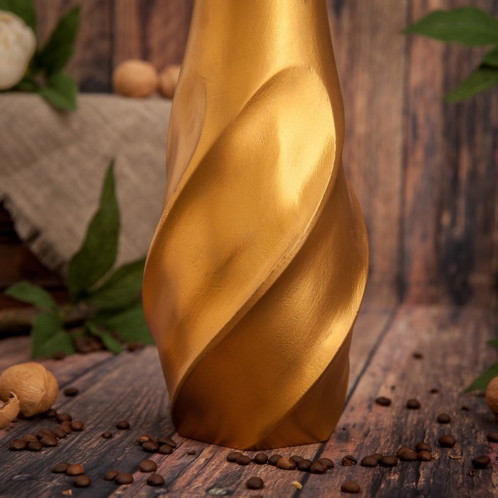 Ваза из мангового дерева "Золотая спираль" 35х12,5х12,5 см