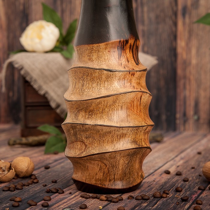 Ваза из мангового дерева "Круги" 35х12,5х12,5 см