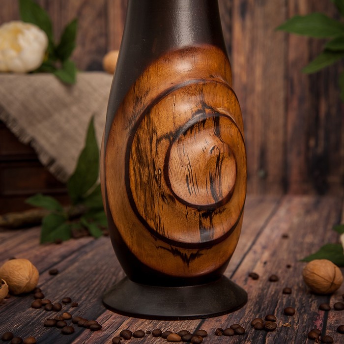 Ваза из мангового дерева "Спираль" 38х12,5х12,5 см