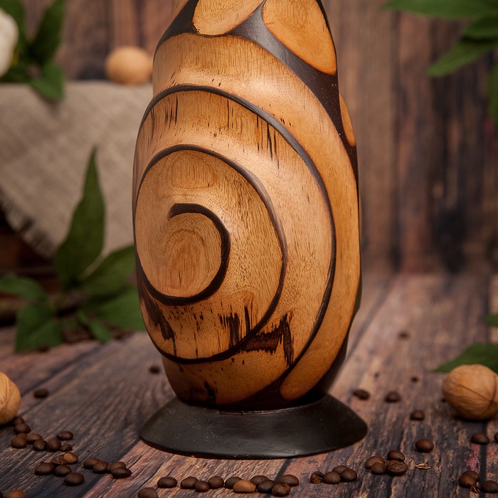 Ваза из мангового дерева "Вырезы" 38х12,5х12,5 см