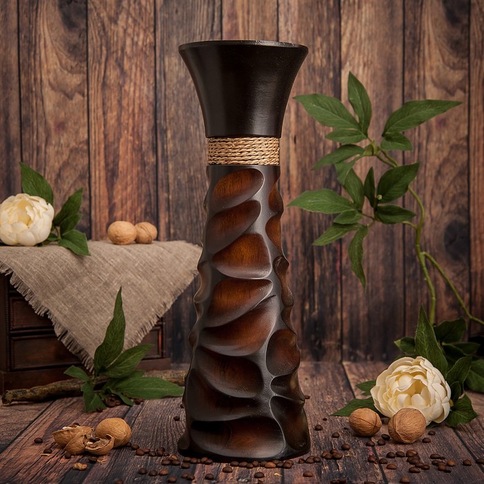 Ваза из мангового дерева "Соцветие" 40х12,5х12,5 см